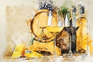 Wein und Käse - Bild von Brigitte makes custom works from your photos, thanks a lot auf Pixabay
